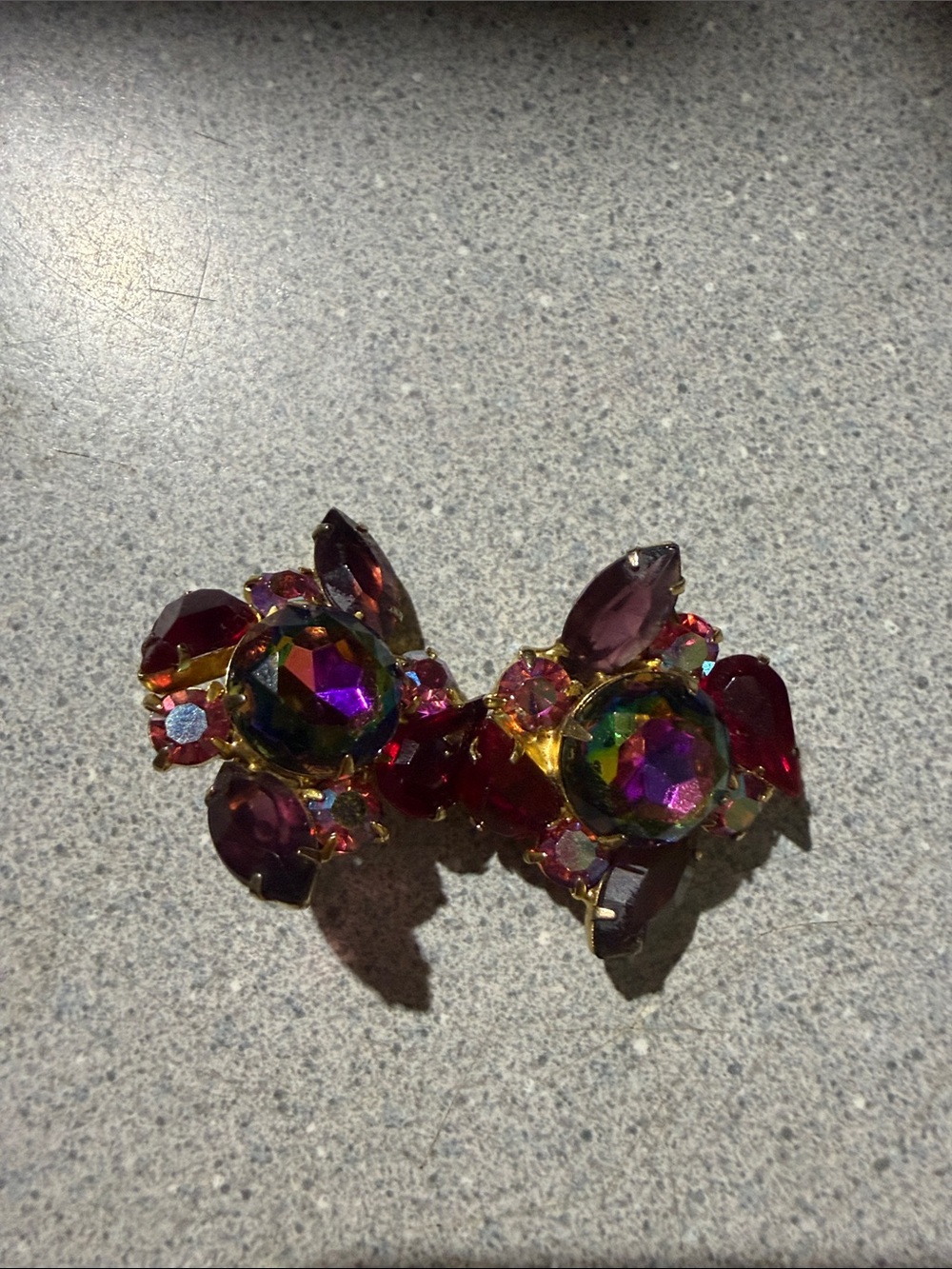 Aurora Multi-Color Crystal Cluster Earrings - Unbranded